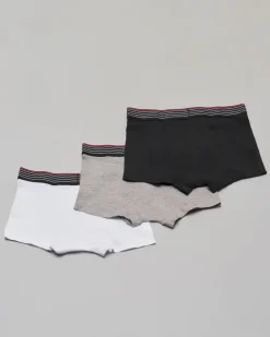 Set tre boxer nero grigio e bianco con elastico porta logo