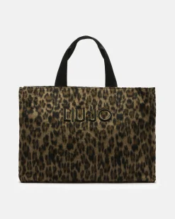 Shopping bag Liu Jo Accessories animalier con logo in rilievo