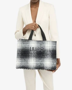 Shopping bag Liu Jo Accessories nera in pelliccia sintetica animalier