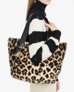 Shopping bag Liu Jo Accessories animalier in pelliccia sintetica