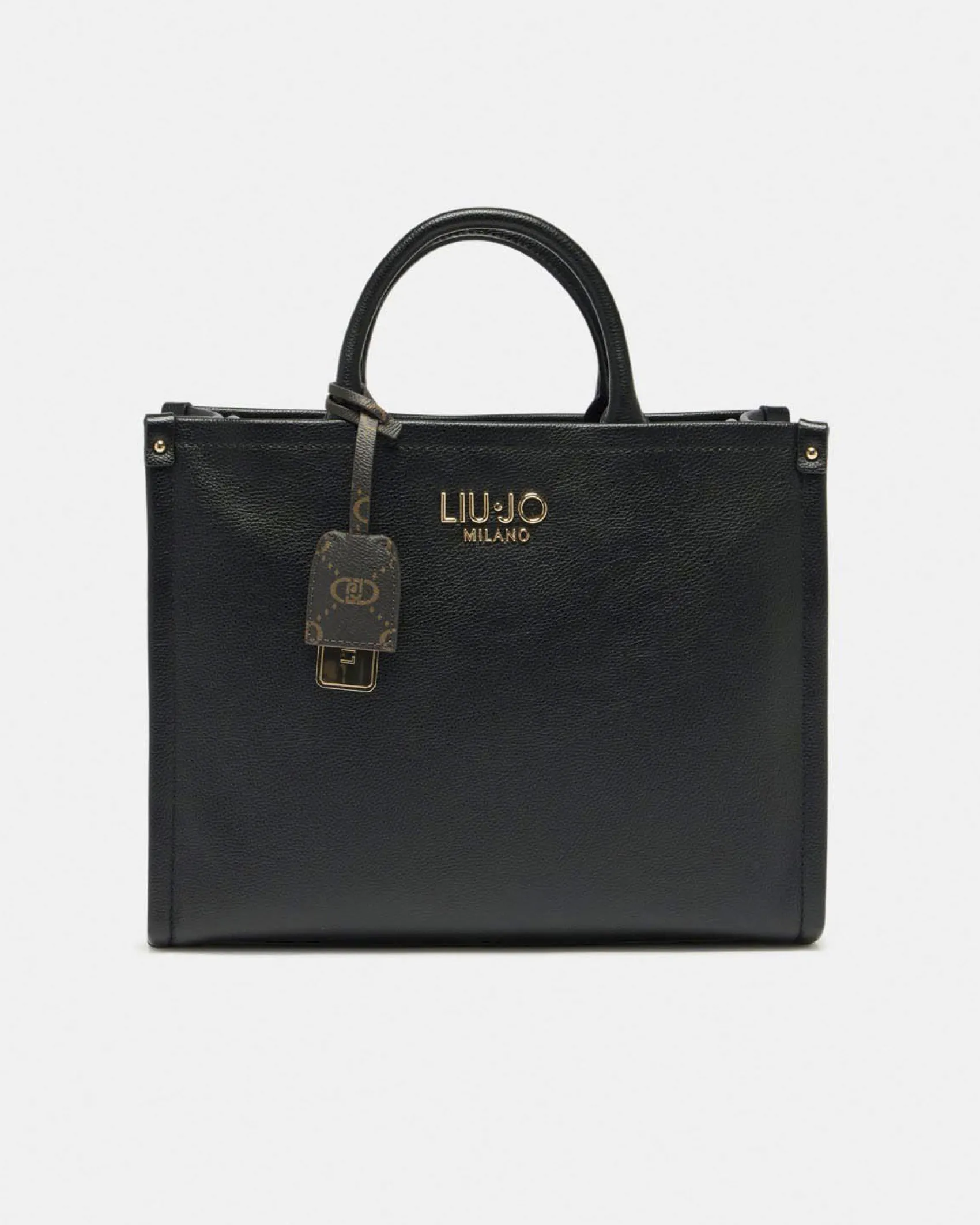 Shopping bag Liu Jo Accessories nera in similpelle con logo in rilievo