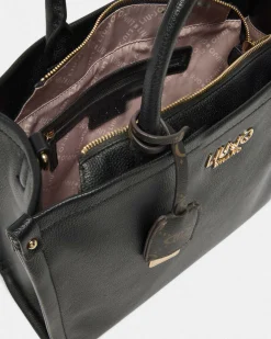 Shopping bag Liu Jo Accessories nera in similpelle con logo in rilievo