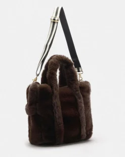 Shopping bag Liu Jo Sport marrone in ecopelliccia con logo