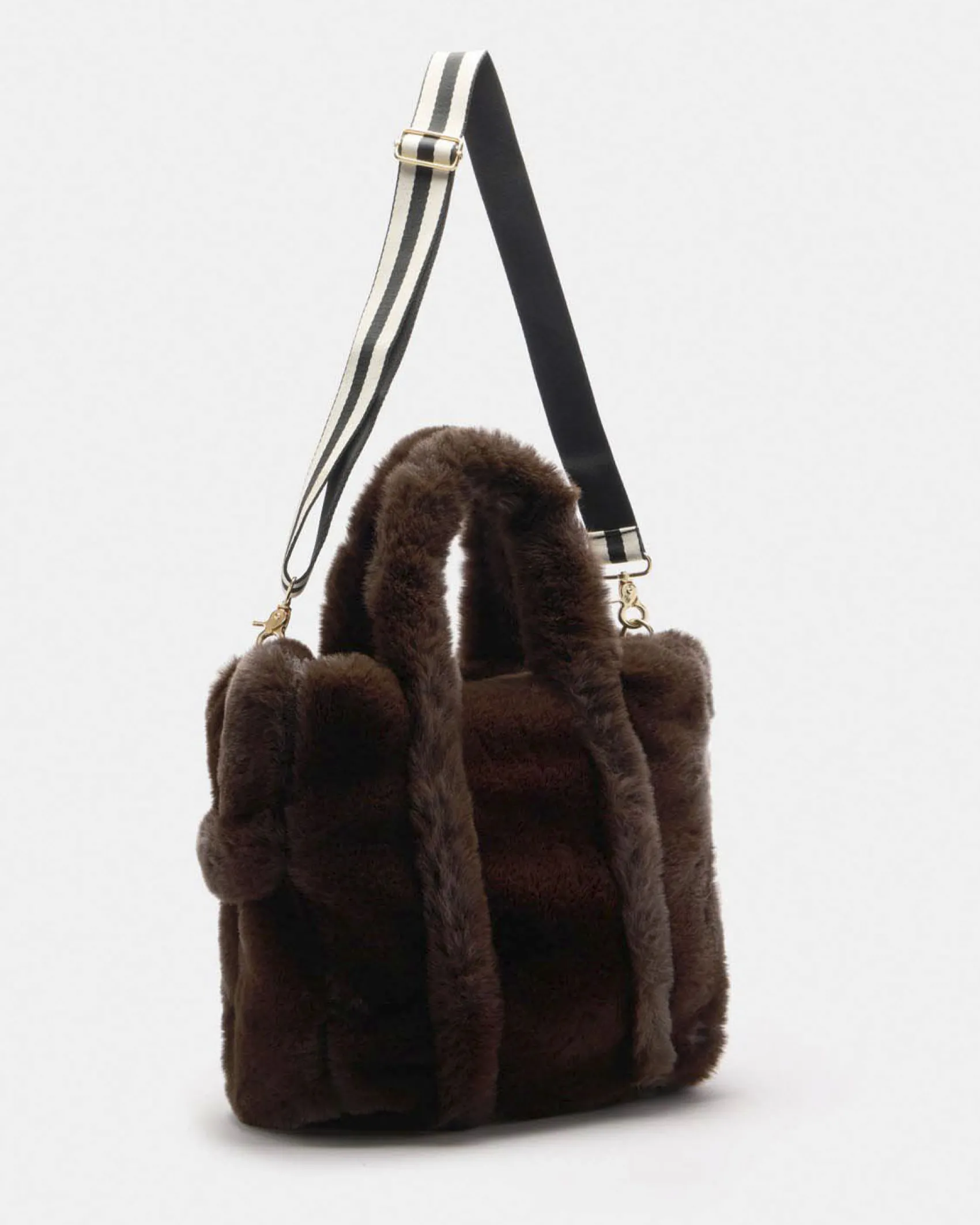 Shopping bag Liu Jo Sport marrone in ecopelliccia con logo