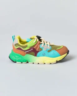 Sneakers Flower Mountain Yamano 3 in similpelle e mesh muticolor