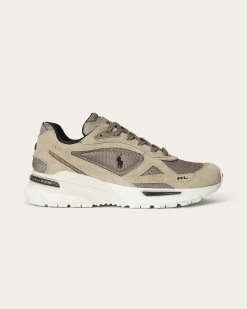 Sneakers Polo Ralph Lauren Trackster beige in pelle scamosciata e mesh