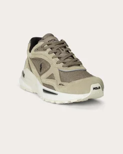 Sneakers Polo Ralph Lauren Trackster beige in pelle scamosciata e mesh