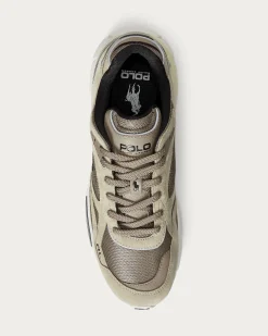 Sneakers Polo Ralph Lauren Trackster beige in pelle scamosciata e mesh