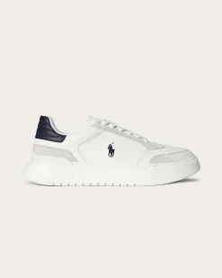 Sneakers Polo Ralph Lauren RLite Sport bianche in pelle e suede