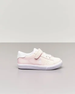 Sneakers rosa in ecopelle con pony bianco 20-26