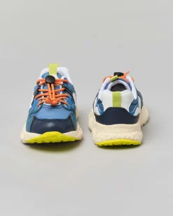 Sneakers Yamano 3 in similpelle e mesh blu royal