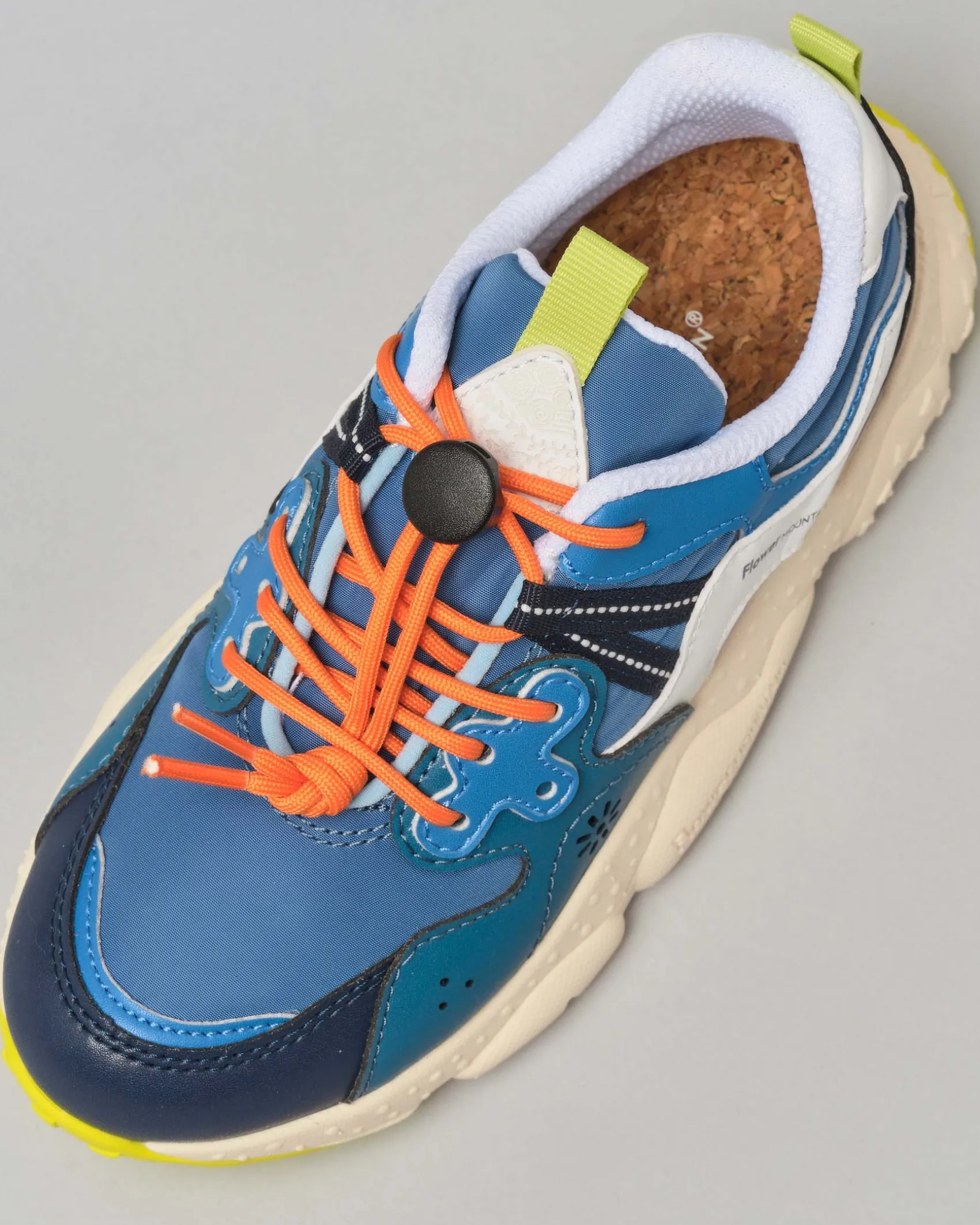 Sneakers Yamano 3 in similpelle e mesh blu royal