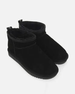 Stivaletto Gioseppo nero in pelle scamosciata con suola gommata