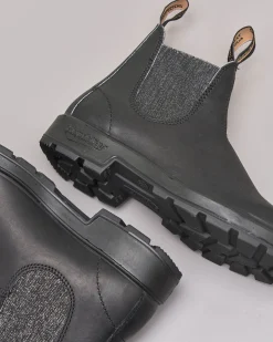 Stivaletto nero modello 2032 in pelle liscia con laterale in lurex color argento