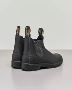 Stivaletto nero modello 2032 in pelle liscia con laterale in lurex color argento