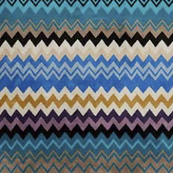 Tappetino da bagno Giacomo a fantasia chevron nelle nuance dell'azzurro