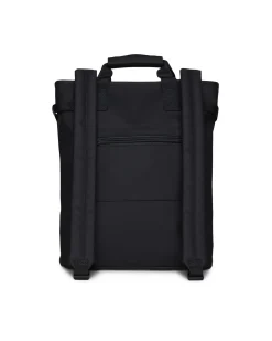 Texel Tote Backpack Rains nera in tessuto impermeabile effetto gommato