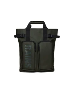 Texel Tote Backpack Rains verde militare in tessuto impermeabile effetto gommato
