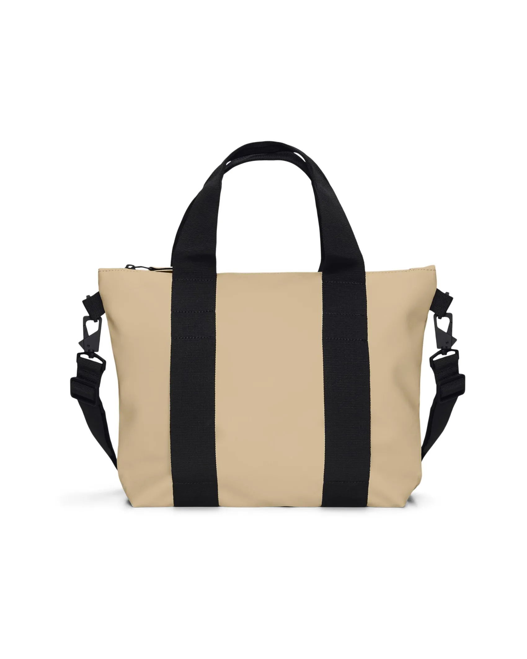Tote Bag Micro color sabbia con manici a mano e tracolla più lunga rimovibile