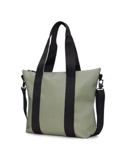 Tote Bag Mini verde salvia con manici a mano e tracolla più lunga rimovibile