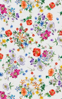 Tovaglia rettangolare Antea in lino a fantasia fiori multicolor 160x230