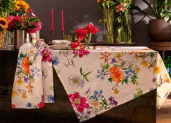 Tovaglia rettangolare Antea in lino a fantasia fiori multicolor 160x230