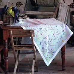 Tovaglia rettangolare Spigo in lino a fantasia acquerello floreale multicolor 160x230