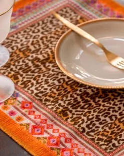 Tovagliette americane Jurta con stampa a tema orientale leopardata
