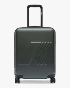 Trolley K-way Eudoxie verde militare con logo impresso