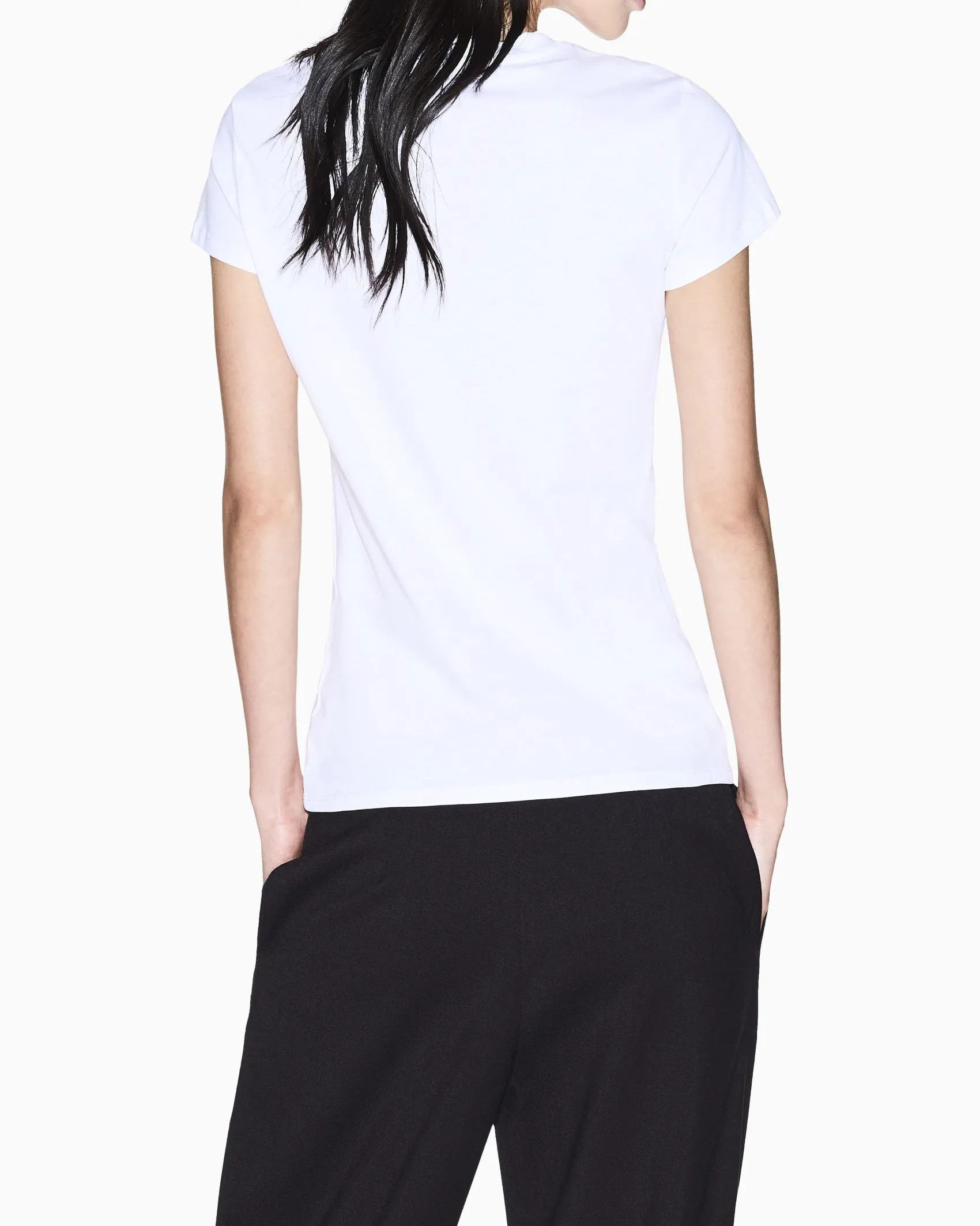 T-shirt Armani Exchange bianca in cotone con stampa logo frontale