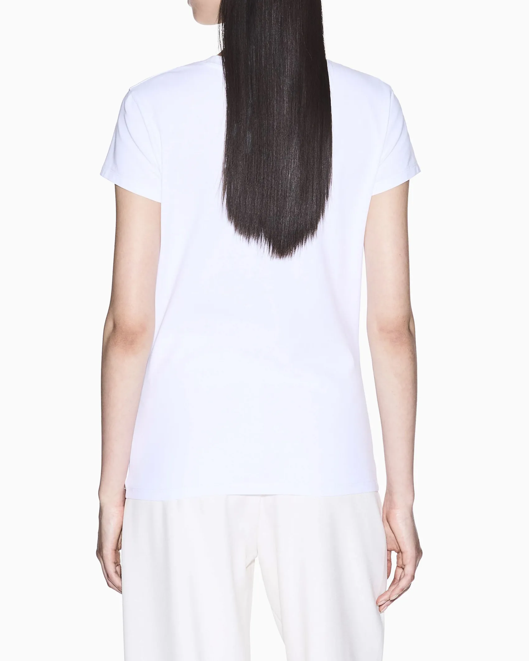 T-shirt Armani Exchange bianca in jersey di cotone elasticizzato