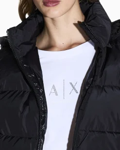 T-shirt Armani Exchange bianca in cotone con logo in rilievo sul petto