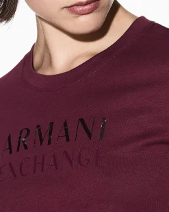 T-shirt Armani Exchange bordeaux in cotone
