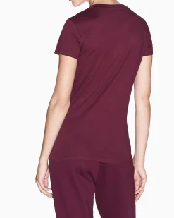 T-shirt Armani Exchange bordeaux in cotone