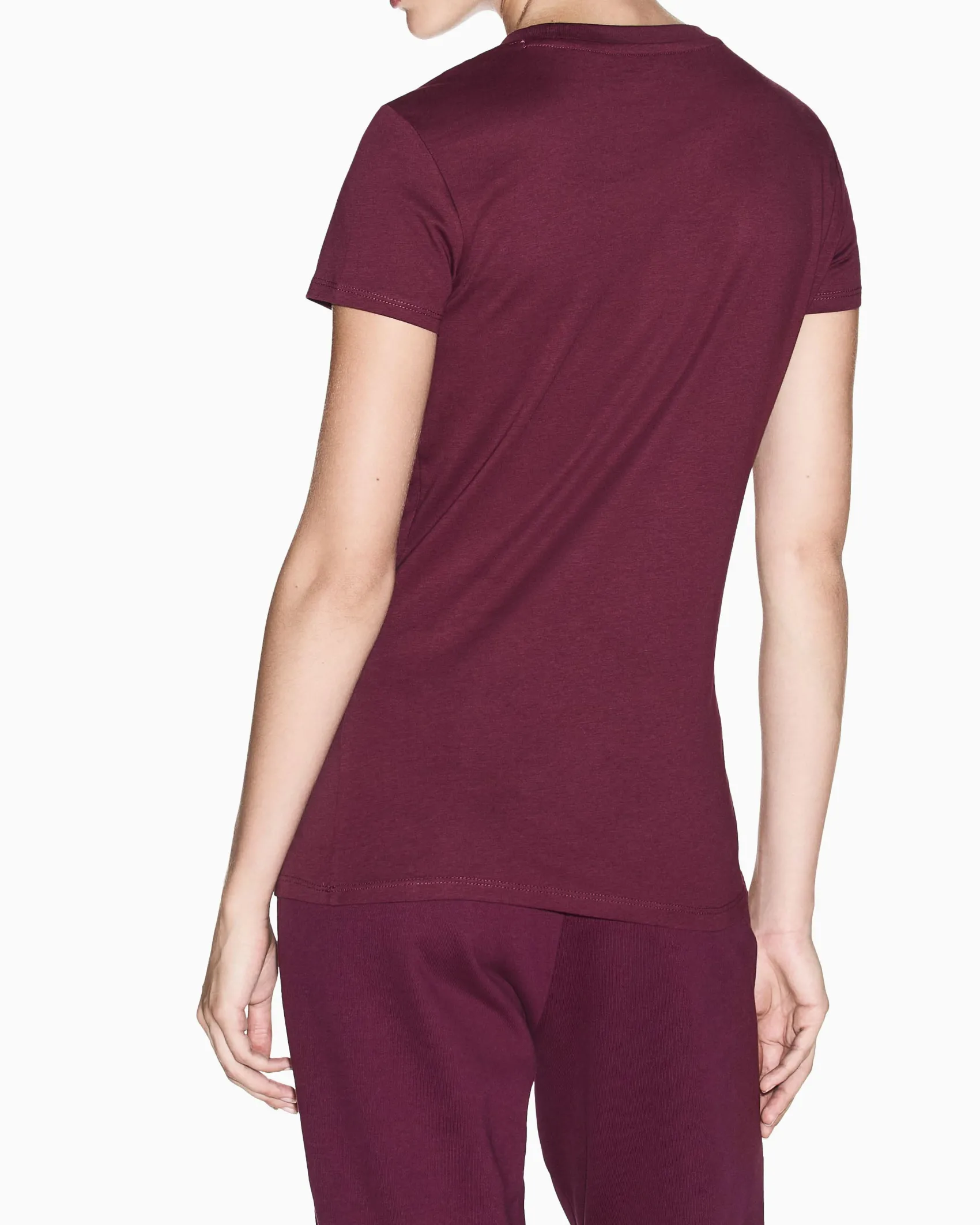 T-shirt Armani Exchange bordeaux in cotone