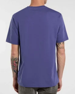 T-shirt avio Dickies mezza manica in jersey di puro cotone con stampa logo sul petto