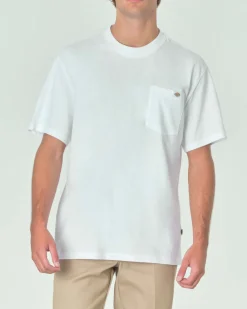 T-shirt bianca Dickies mezza manica in puro cotone con taschino sul petto