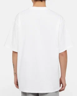 T-shirt bianca Dickies relaxed fit in cotone pesante