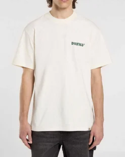 T-shirt bianca mezza manica Dickies con stampa vintage automobilistica sul retro