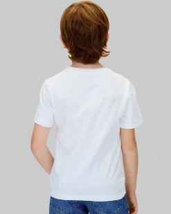 T-shirt Calvin Klein bianca in puro cotone con scritta logo nera