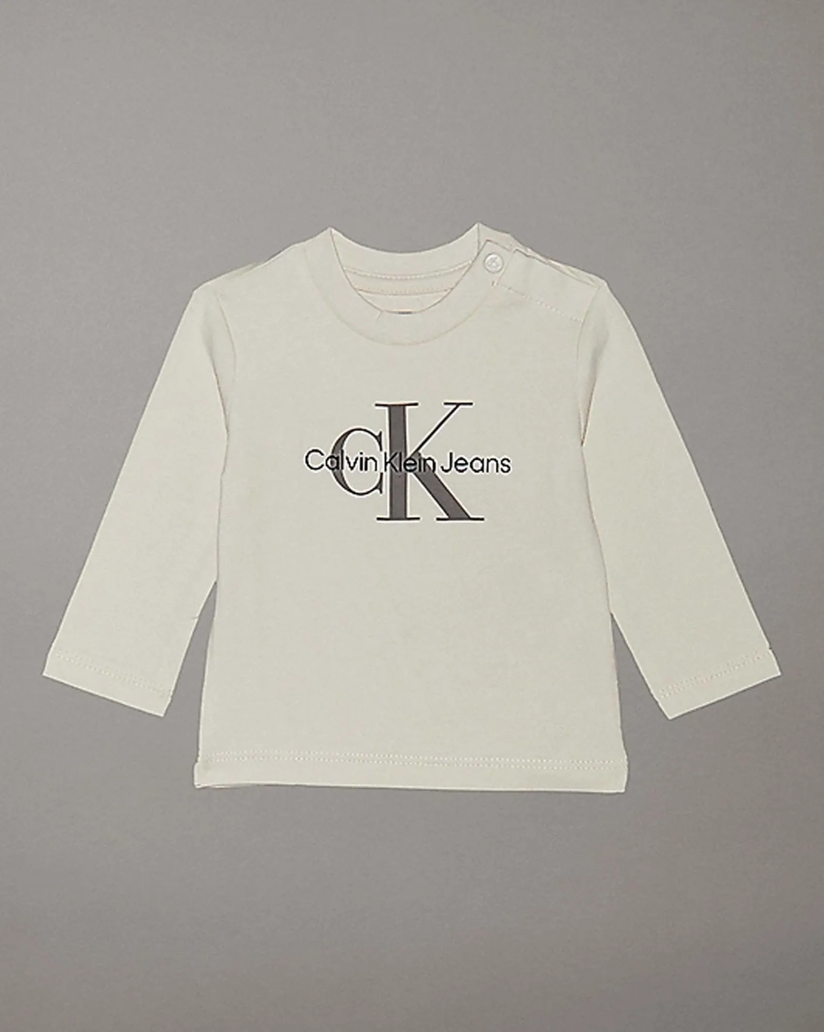 T-shirt Calvin Klein color panna con logo monogram Calvin Klein Jeans