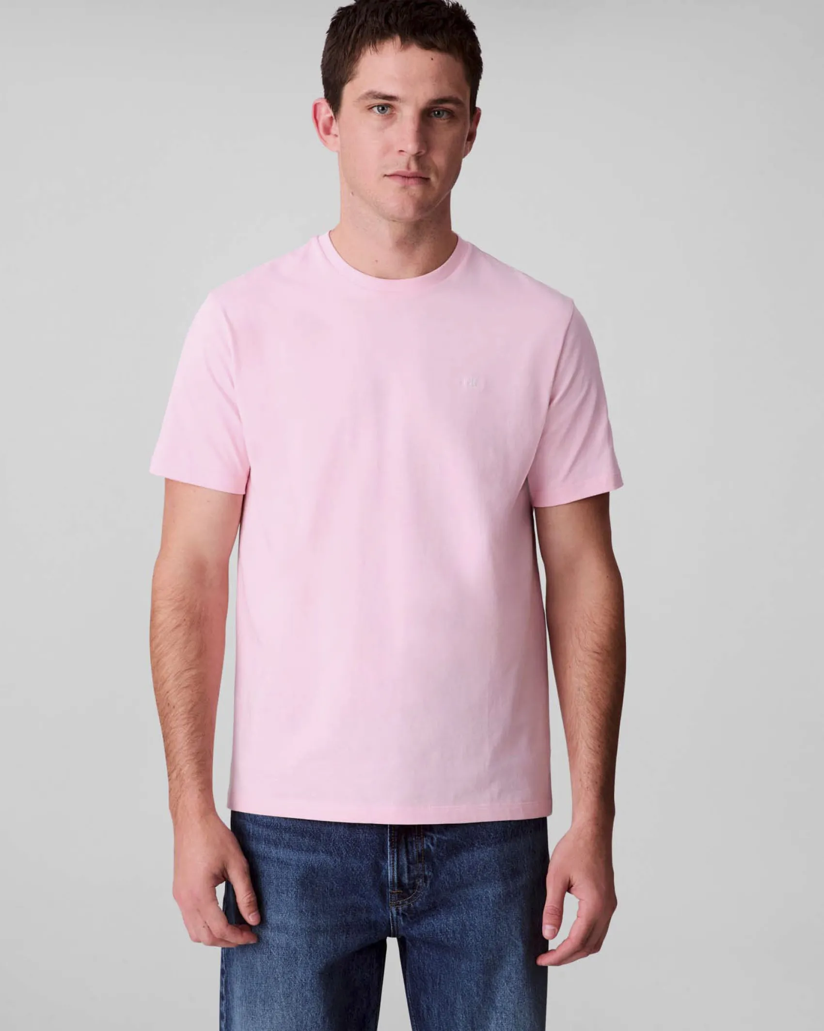 T-shirt Calvin Klein Jeans rosa in cotone con logo in rilievo