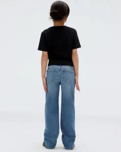 T-shirt Calvin Klein nera in puro cotone con scritta logo multicolor