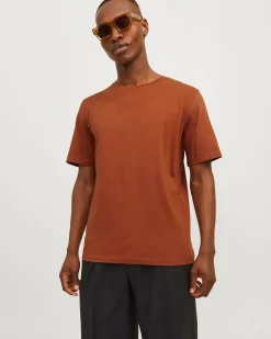 T-shirt coccio regular-fit tinta unita con scollo a giro e mezze maniche