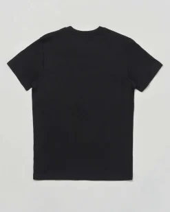 T-shirt Diesel nera mezza manica con patch logo rosso