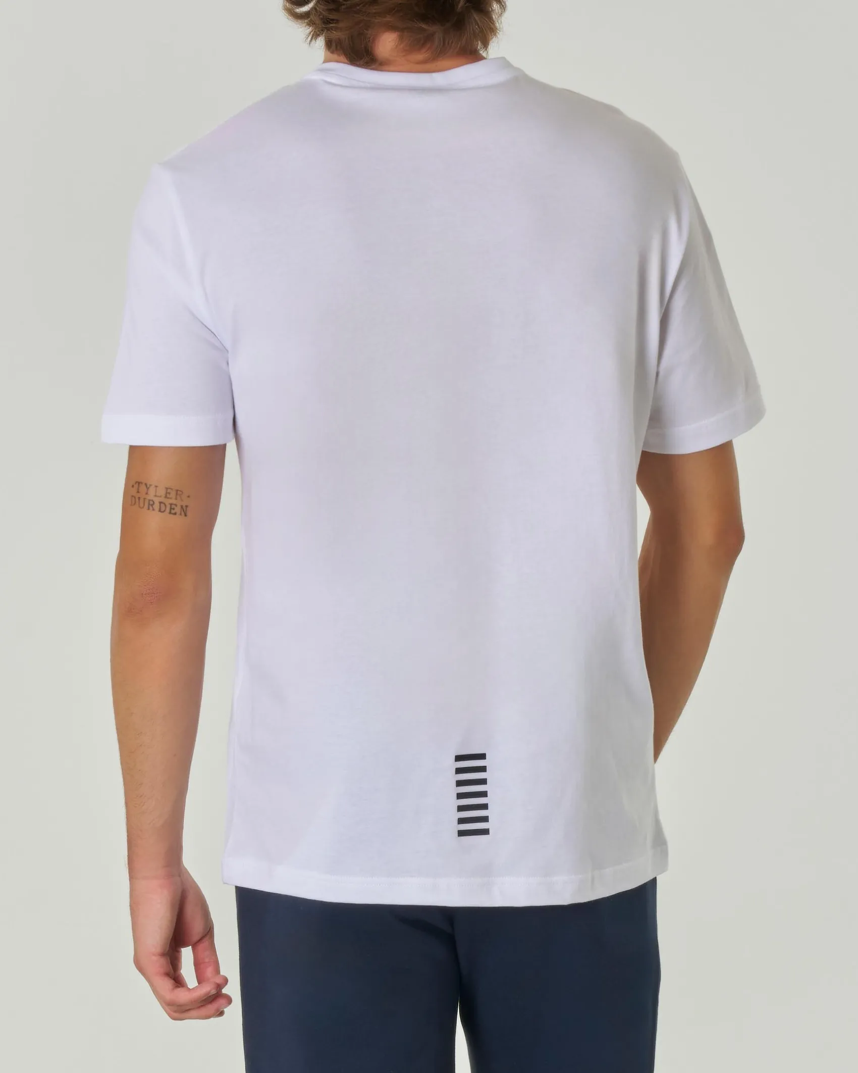 T-shirt EA7 bianca mezza manica in puro pima cotton
