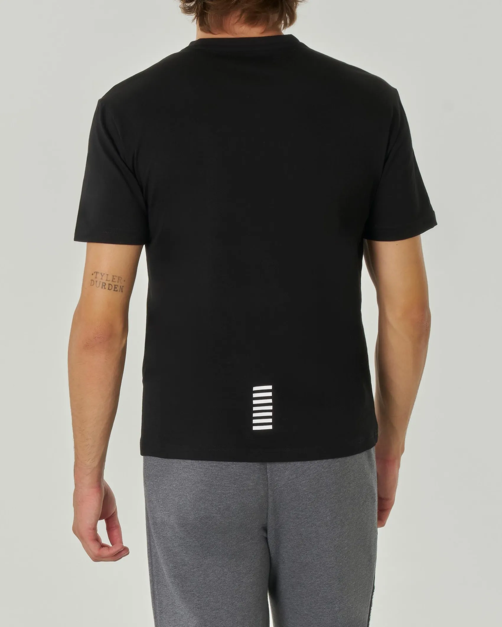 T-shirt EA7 nera mezza manica in puro pima cotton