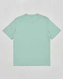 T-shirt EA7 verde acqua mezza manica in puro cotone con logo EA7