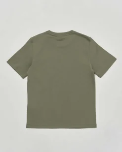 T-shirt EA7 verde militare mezza manica in puro cotone con logo EA7 nero