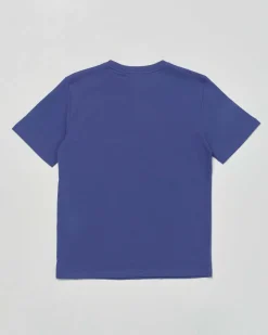 T-shirt EA7 viola mezza manica in puro cotone con logo EA7 piccolo